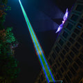 16-facet prism aerial beam effect for landmark sky laser