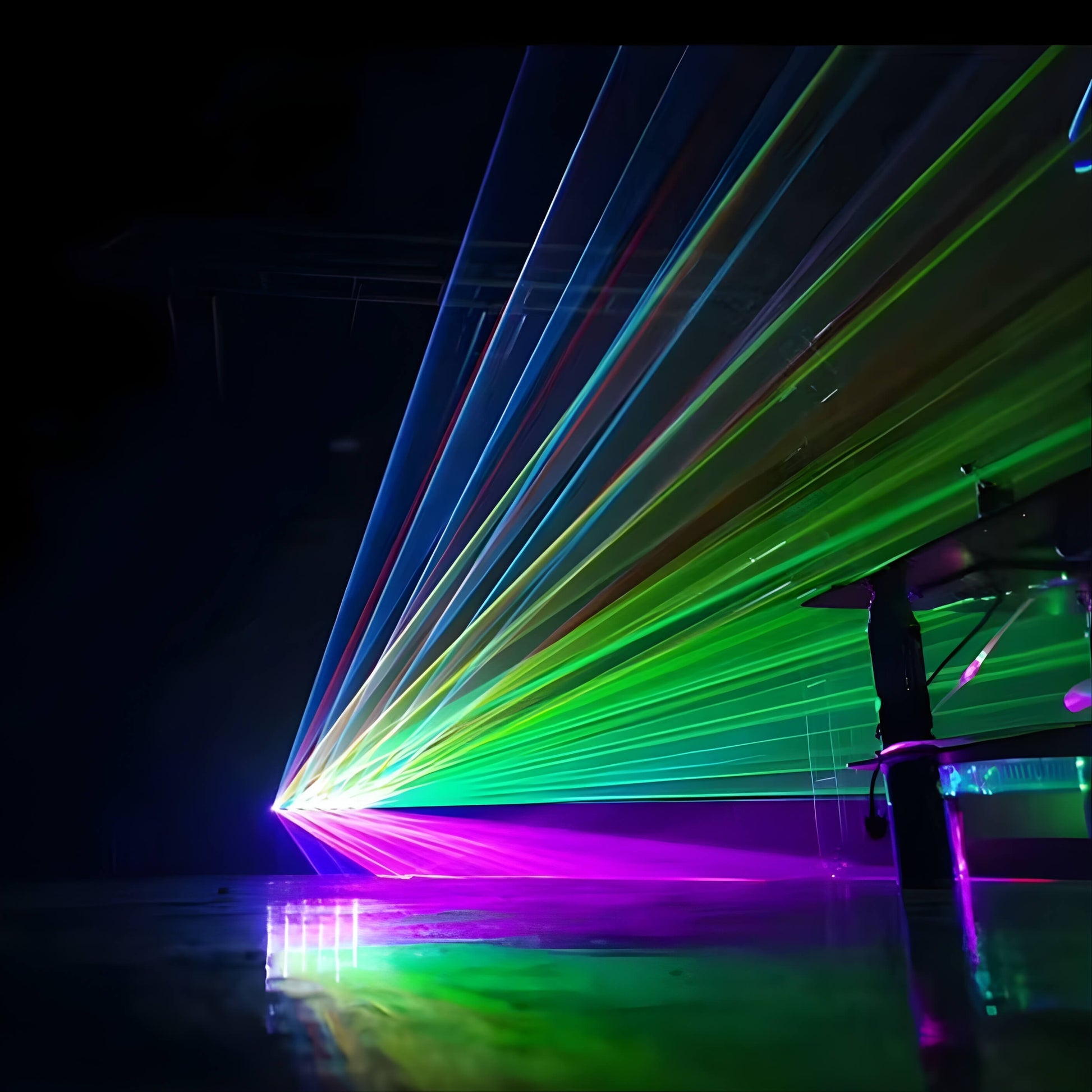 Rear panel of B9 laser light bar with DMX connections