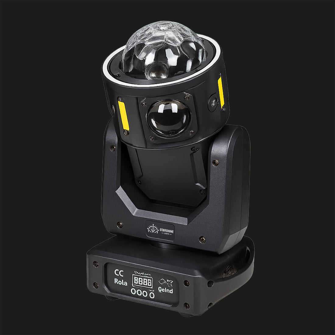 Disco ball light casts rainbow tunnel swirl