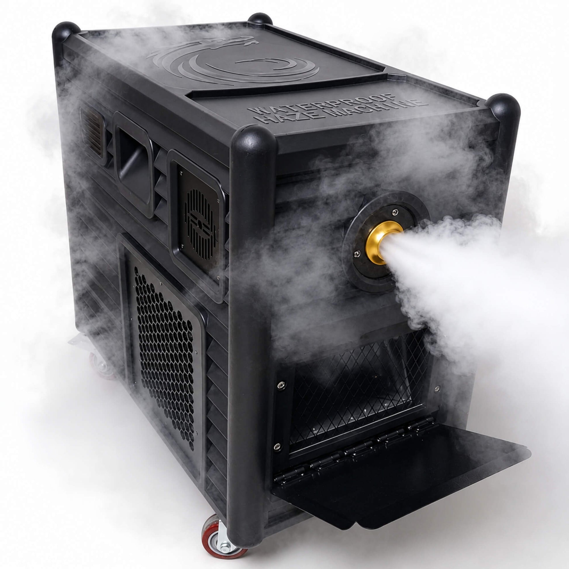 E12 fog machine producing dense stage fog