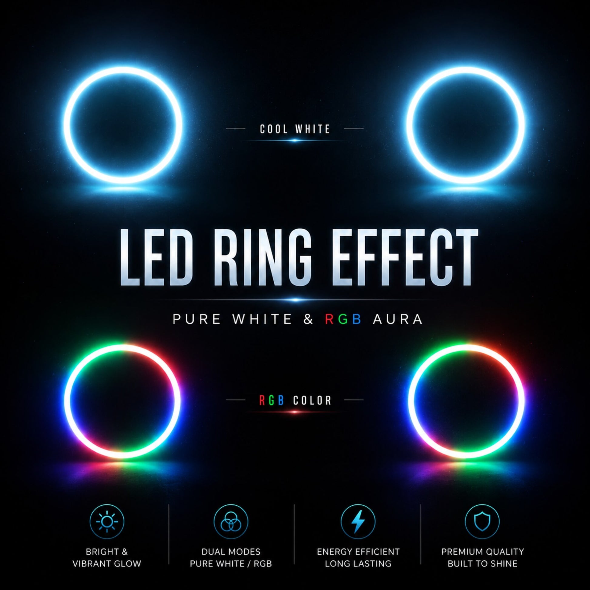 RGB LED ring effect for F15 300W beam moving head light