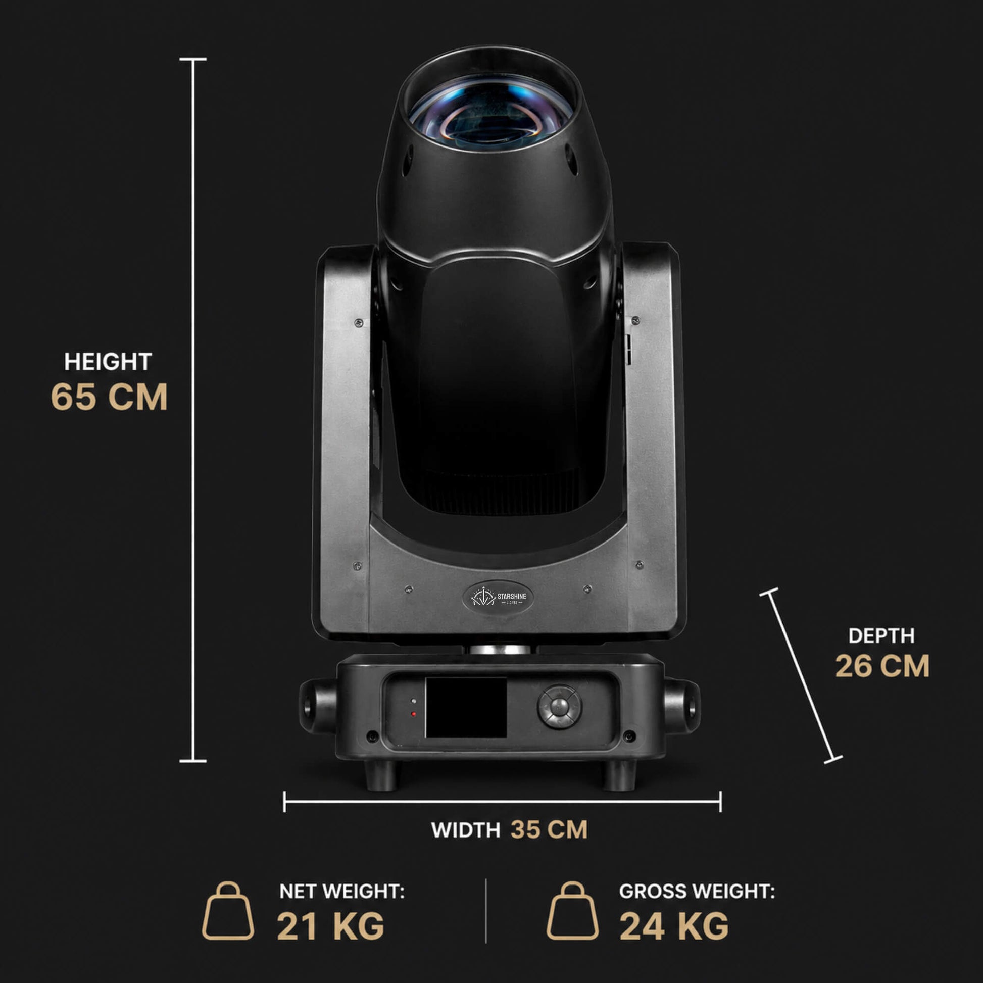 Professional moving head spot with rotating glass gobos
