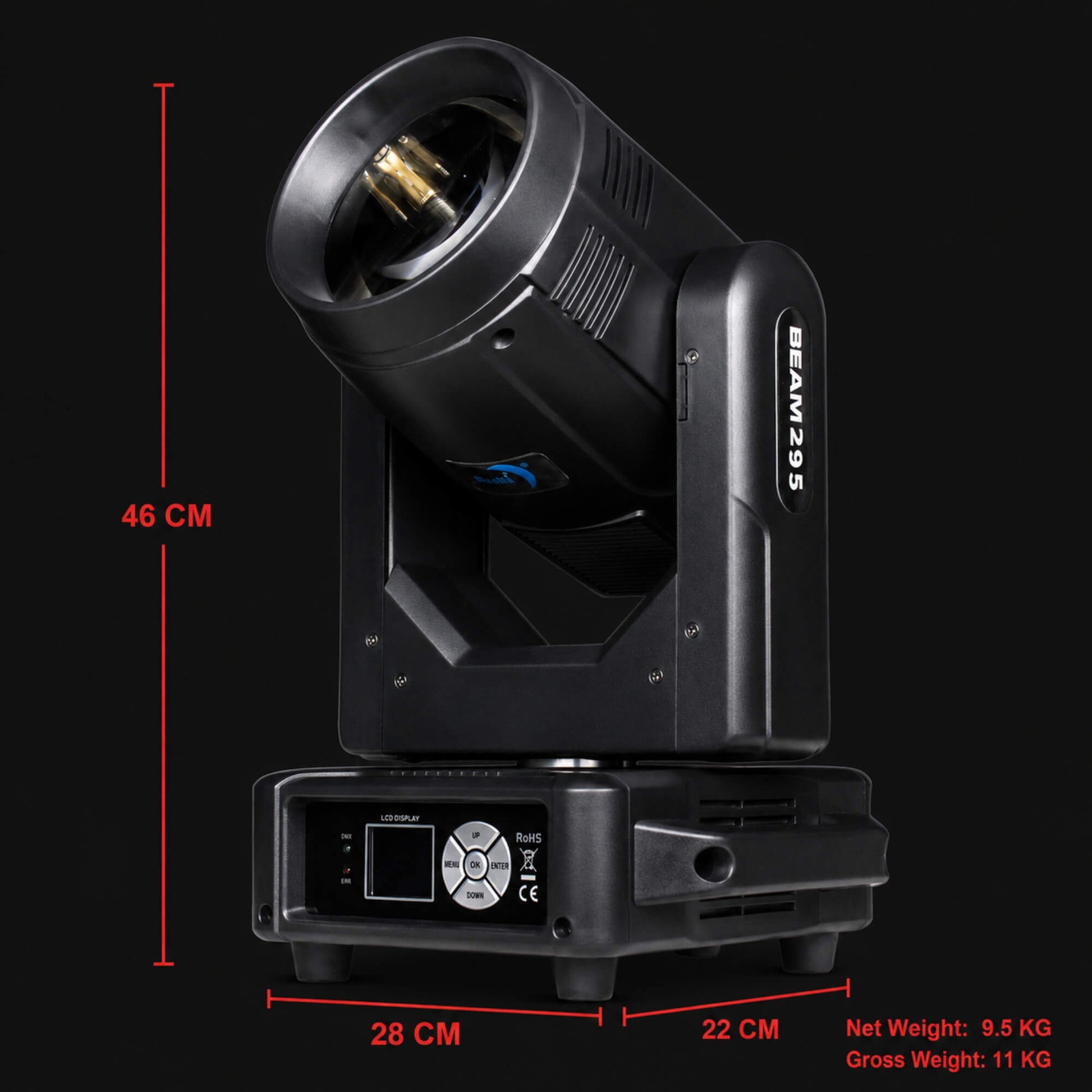 F23 beam moving head light angled view