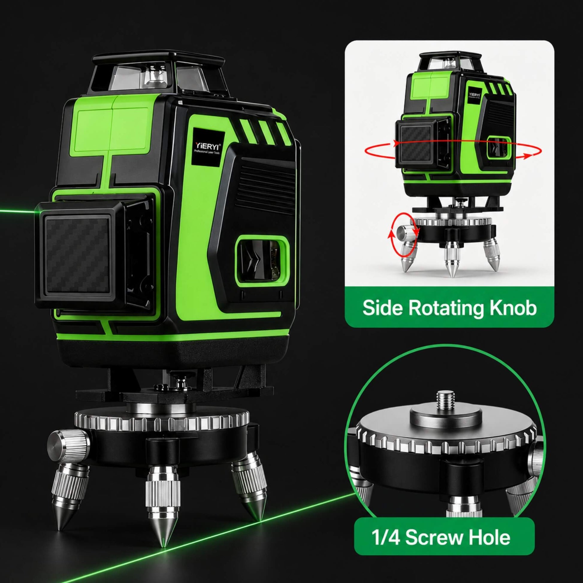 green laser level for tile installation and flooring layout