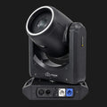 Moving head stage light with glowing front ring