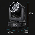 M25 moving head light dimensions 26.5 by 21 by 38 cm
