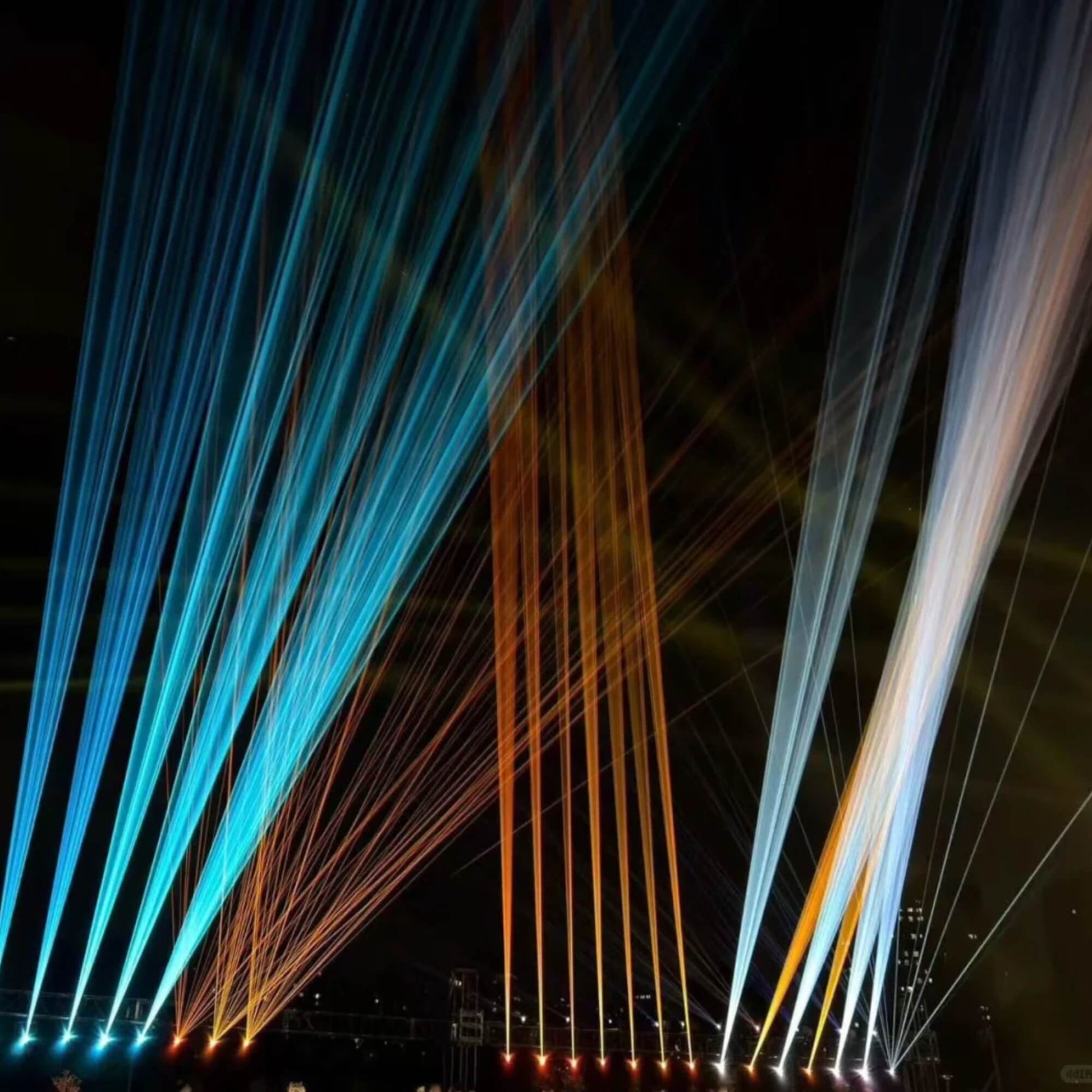 Festival laser show with outdoor RGB laser projector