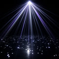 Starry night sky laser effect on trees and pathways