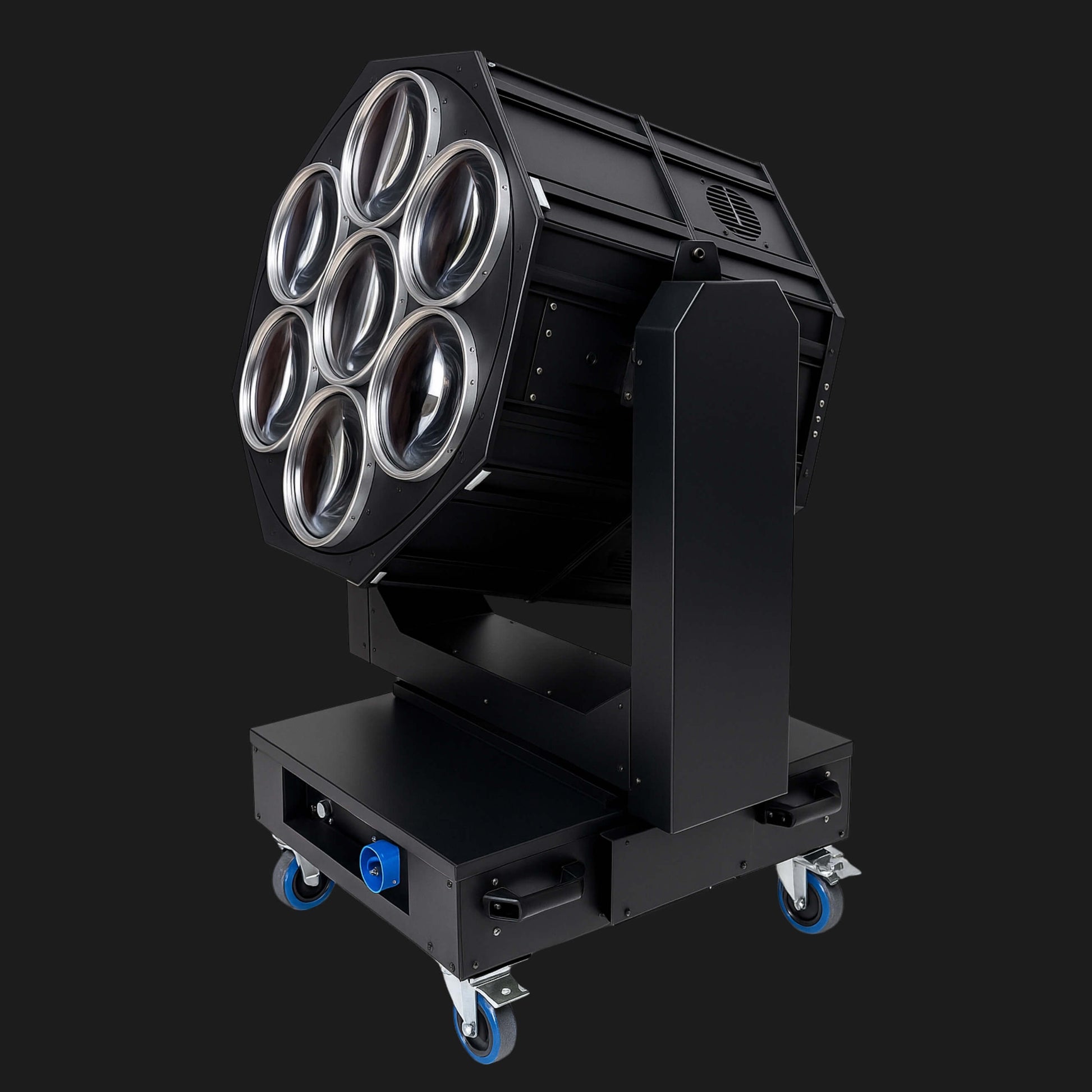 Hotel rooftop sky laser light vertical beam