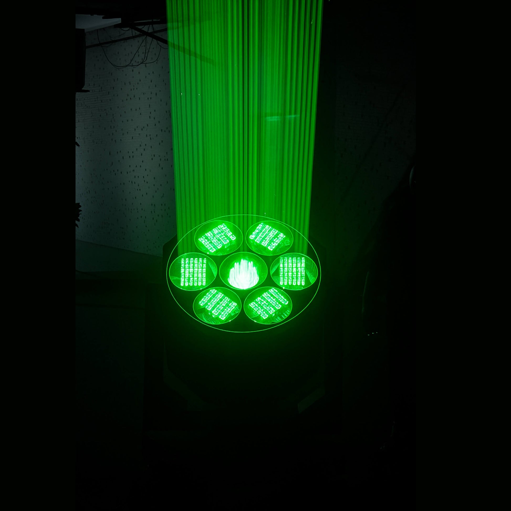 City skyline laser light show projector column