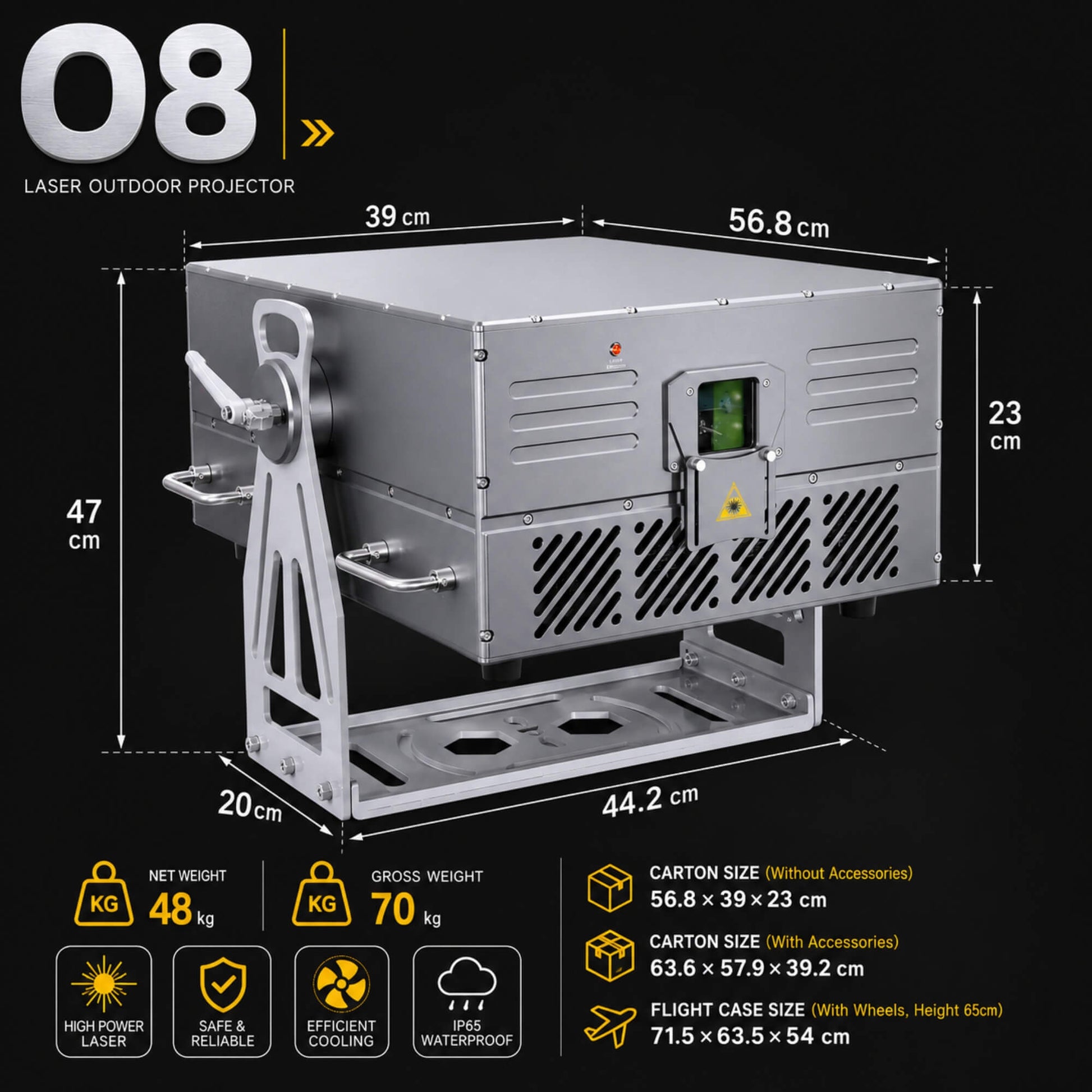 O8 RGB laser projector for stadium laser show