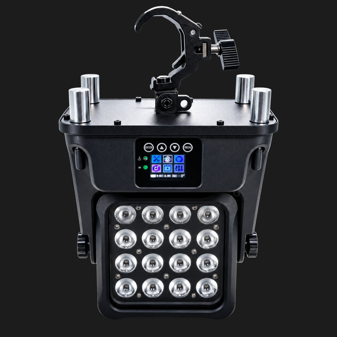 P12 battery-powered RGBW LED PAR light front view