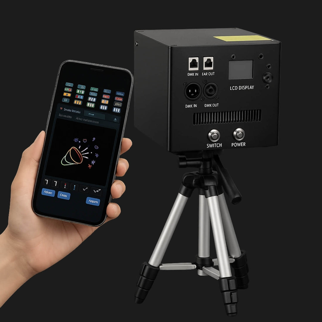 Starshine A8 portable laser projector in retail window display
