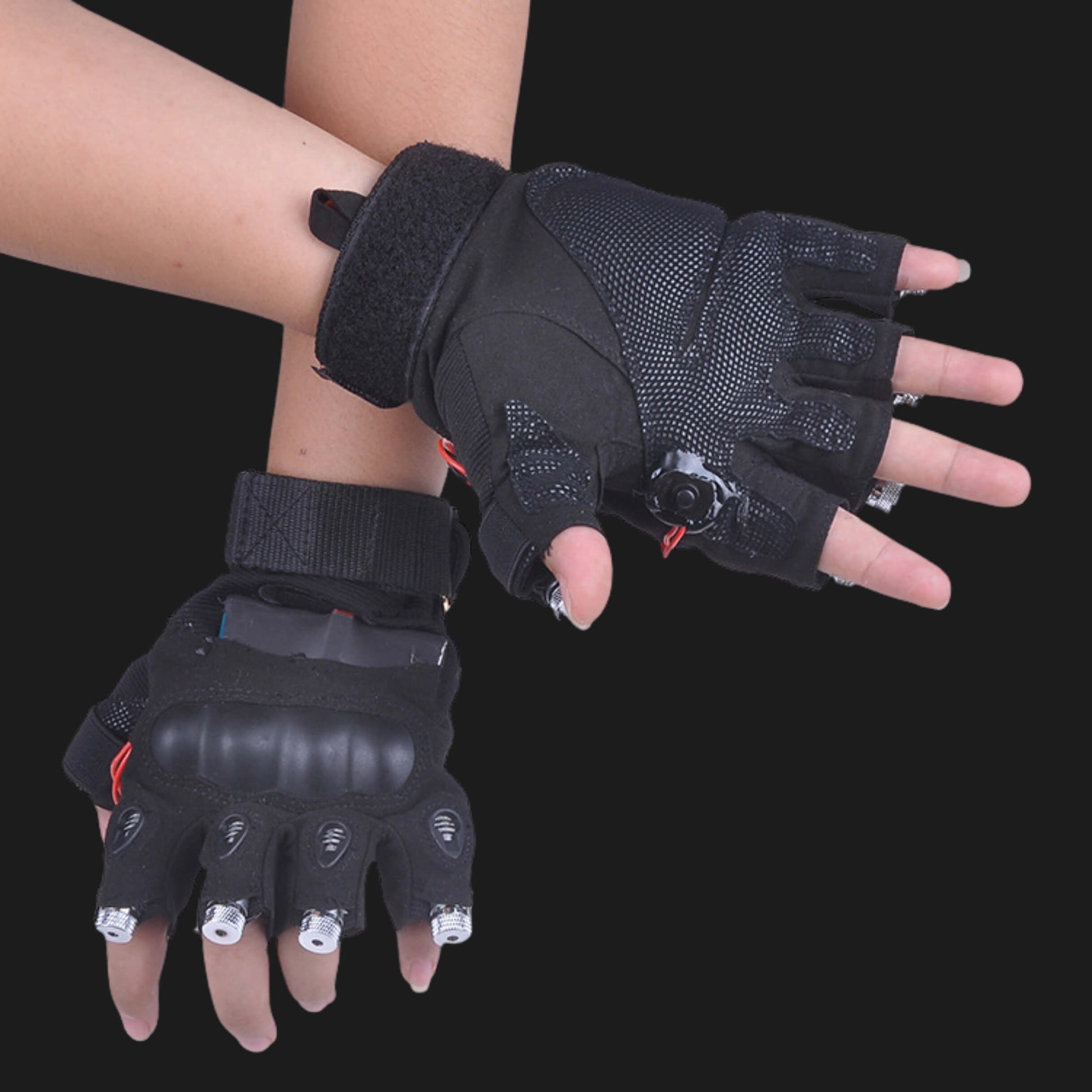 X11 laser light gloves rain-curtain sweep toward camera