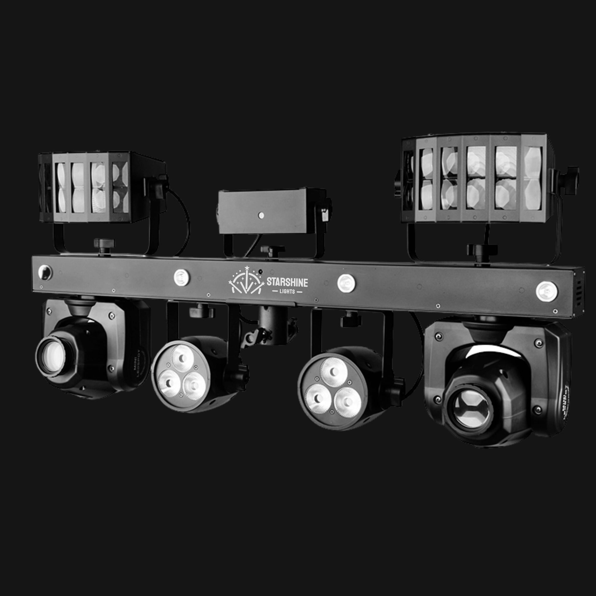 X15 DJ gig bar showing derby light and RGBW PAR wash