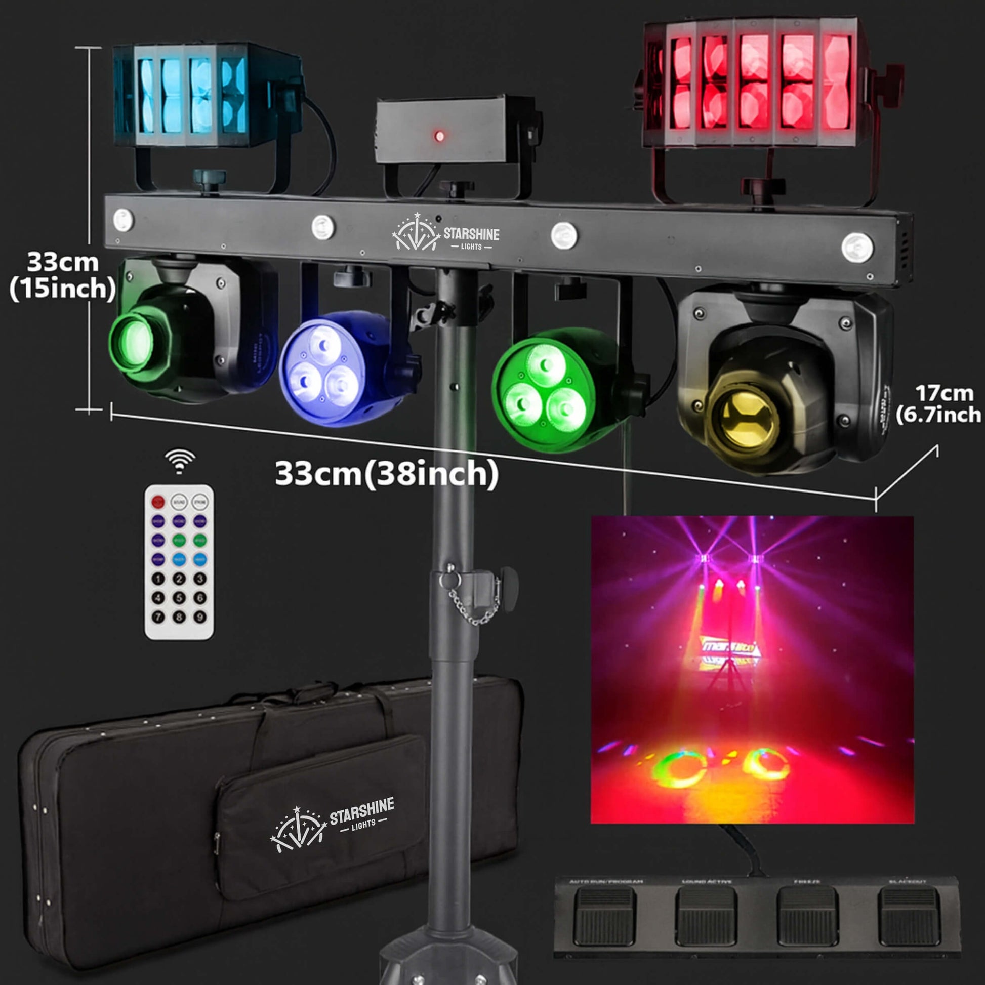 X15 gigbar move ils laser lighting effects in haze