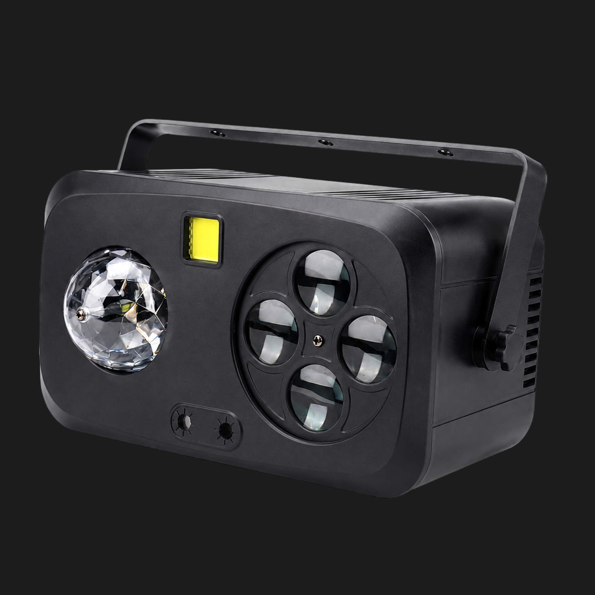 Disco lights with LED pattern lens and strobe