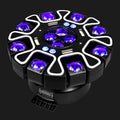 Purple LED stage light with glowing bee eye lenses
