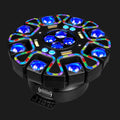 Top view of X23 bee eye stage lighting fixture in red mode