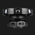 Rear view of X23 stage light with power and DMX ports