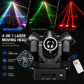 Compact 4-head laser lighting fixture