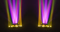 Sound-activated party lights with RG laser beams