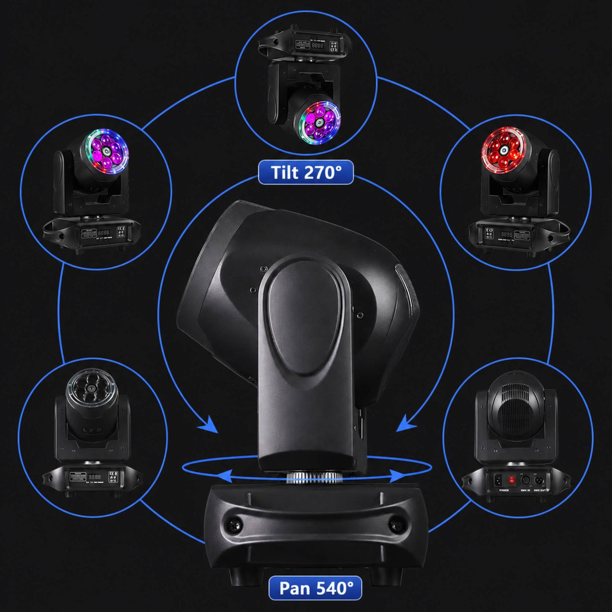 X30 90W moving head DJ light dimensions