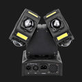Dual moving heads creating crossing beam effects