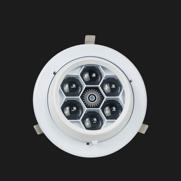 X7 DJ laser lights front view with hexagonal bee-eyes