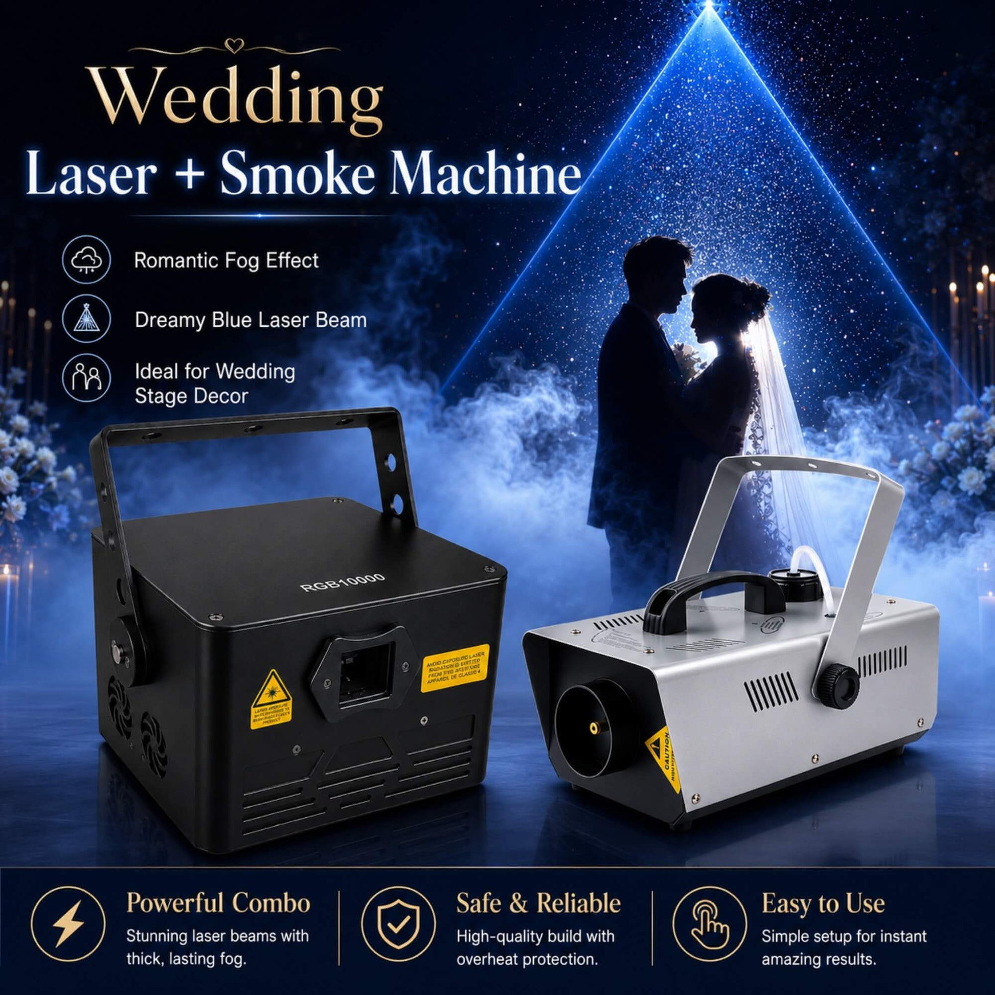 Full color wedding laser light with DMX and ILDA control